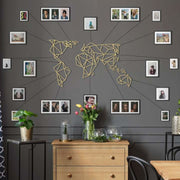 World Map Gold - Metal Deco